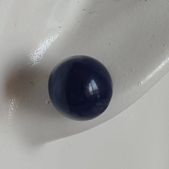 Handmade blue polymer clay earrings. Boucles d'oreilles fait à la main - Picture 7 of 7